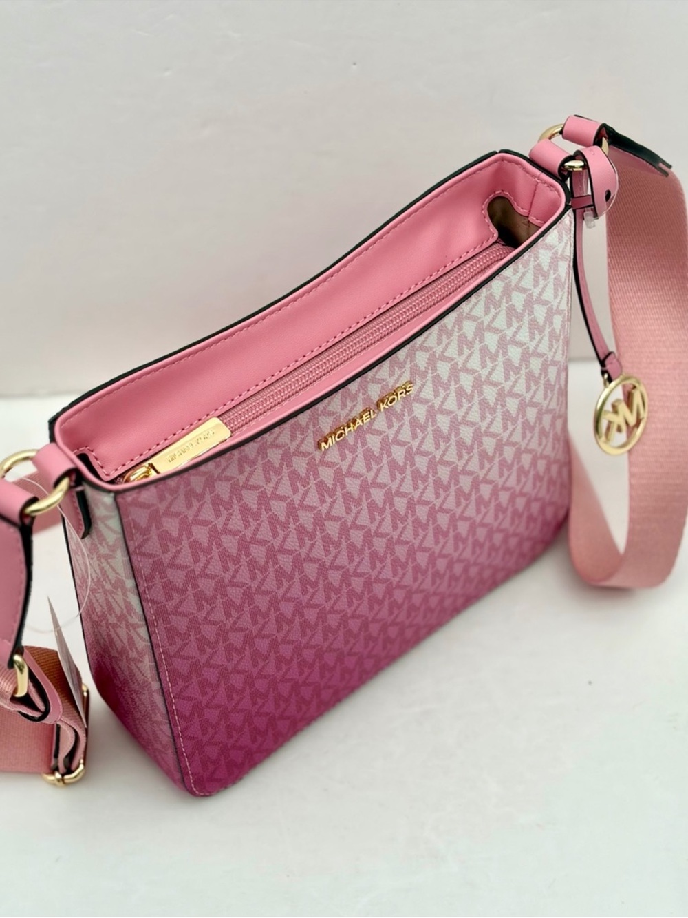 MICHAEL KORS Pink Signature Ombre Crossbody Bag - Picture 10 of 12